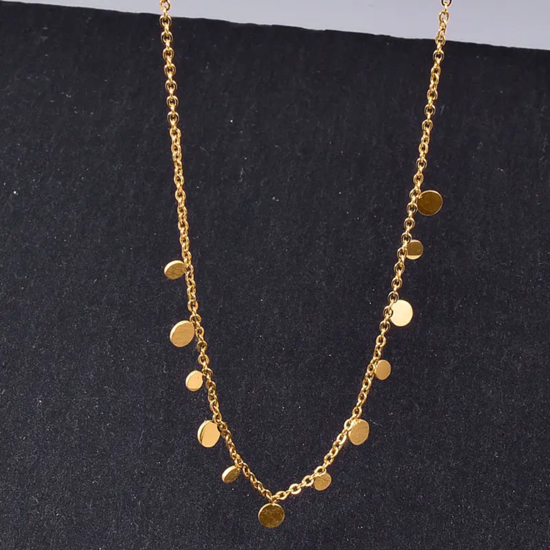Golden Dot Droplet Necklace
