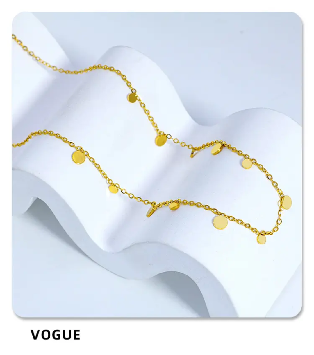 Golden Dot Droplet Necklace