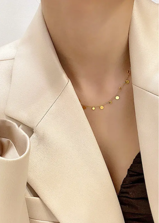 Golden Dot Droplet Necklace