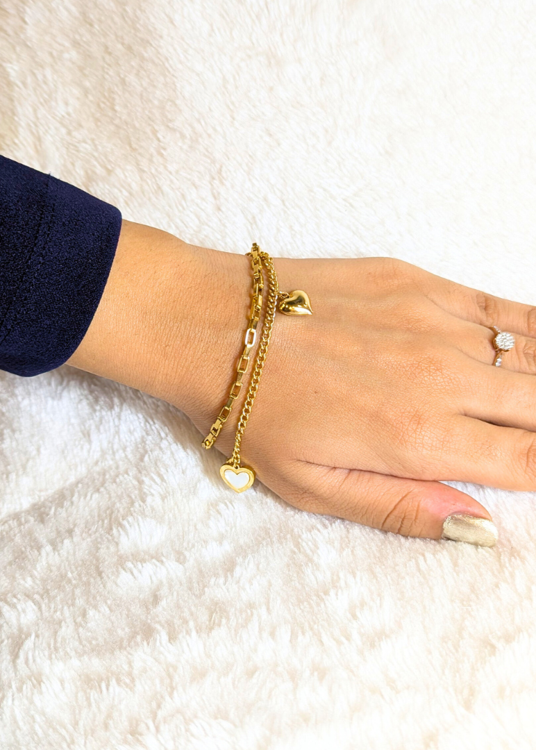 Golden Heart Duo Bracelet
