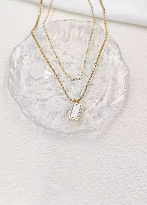Pearl Pane Layer Necklace