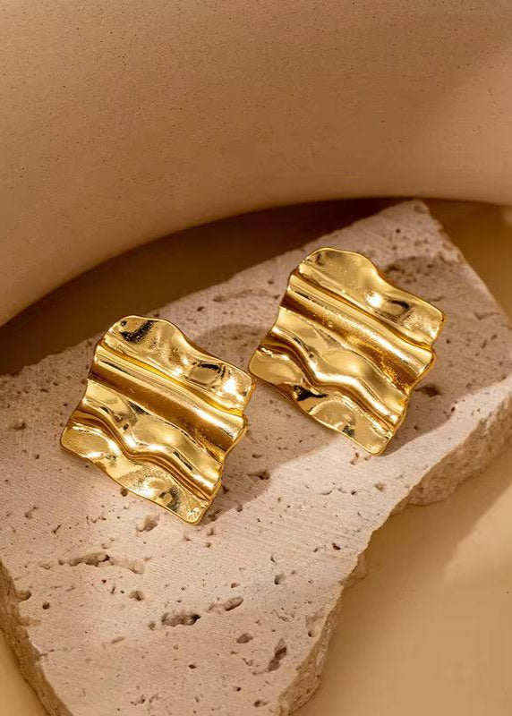 Golden Ripple Studs