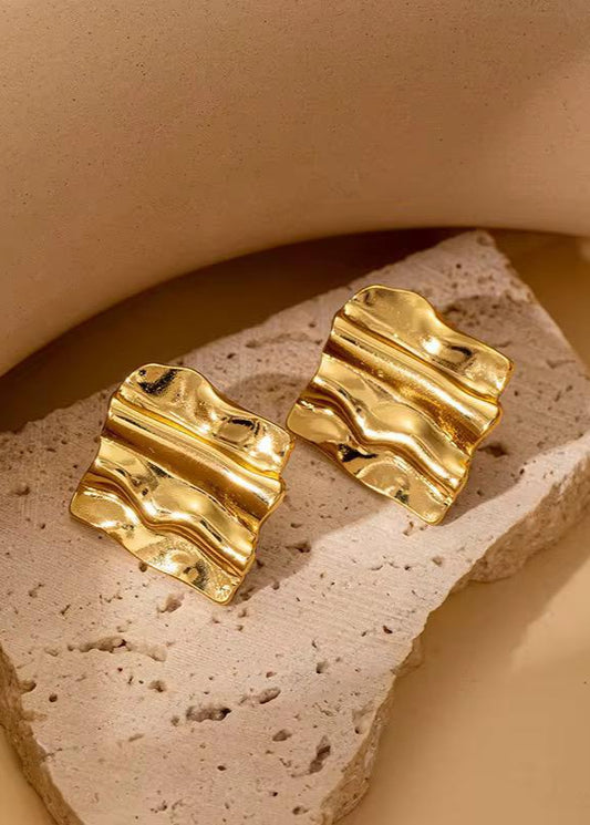 Golden Ripple Studs