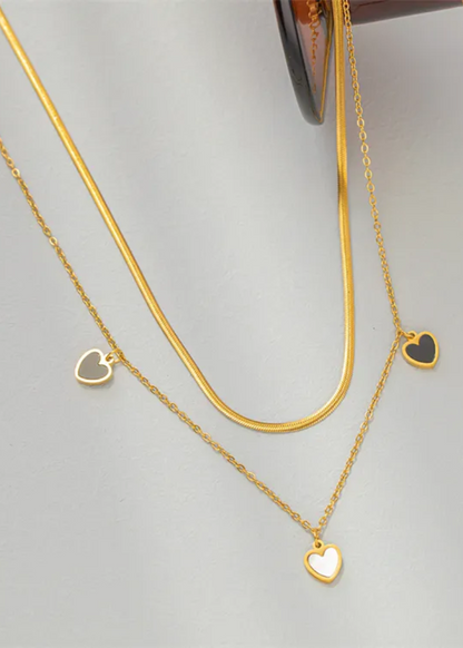 Midnight Heart Necklace Bracelet Duo