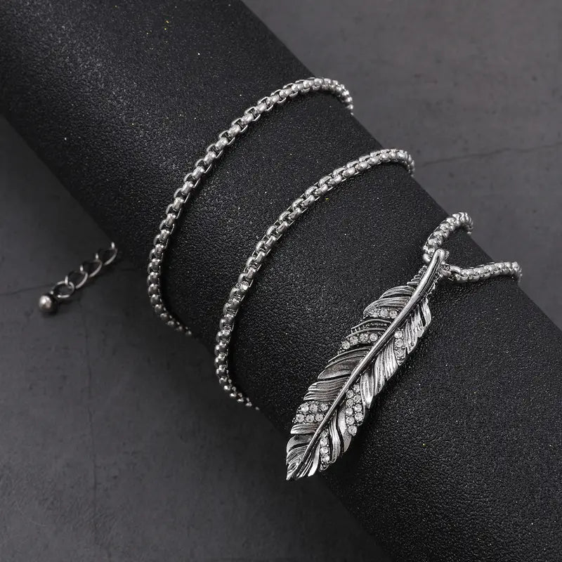 Silver Drift Feather Necklace