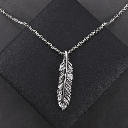 Silver Drift Feather Necklace