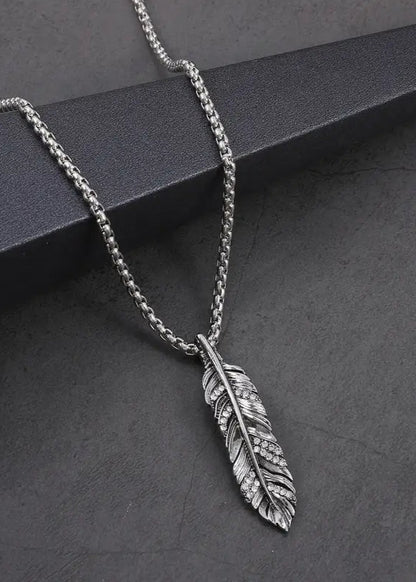 Silver Drift Feather Necklace
