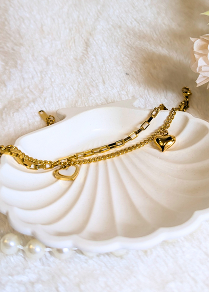Golden Heart Duo Bracelet