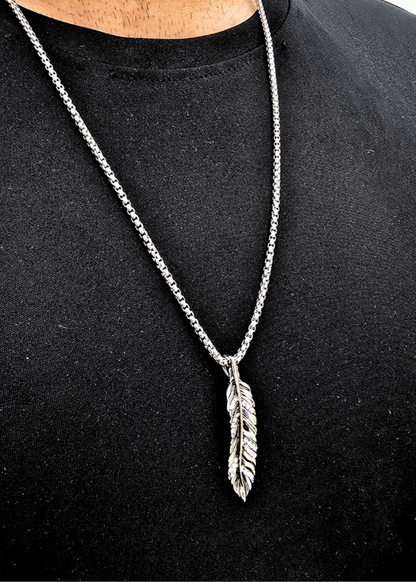 Silver Drift Feather Necklace