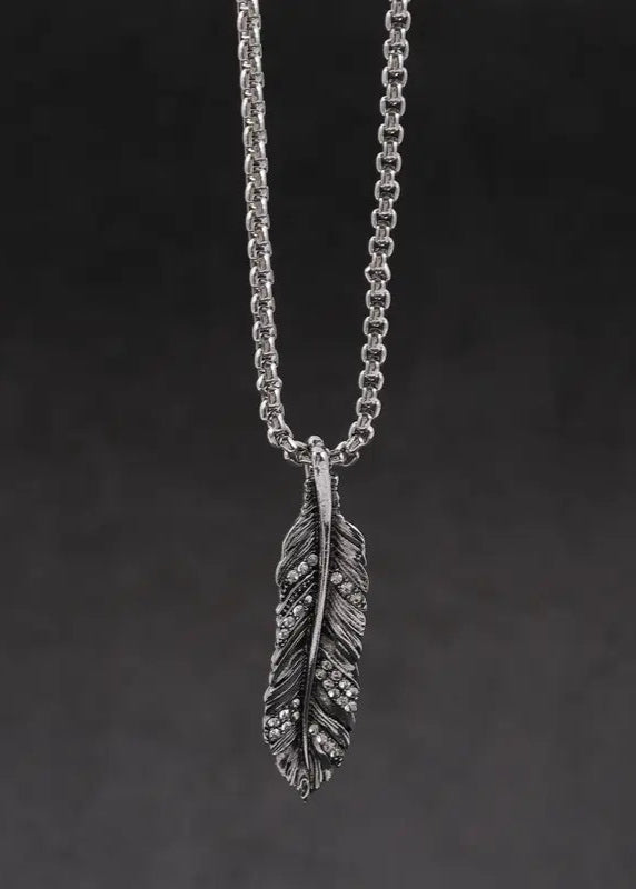 Silver Drift Feather Necklace