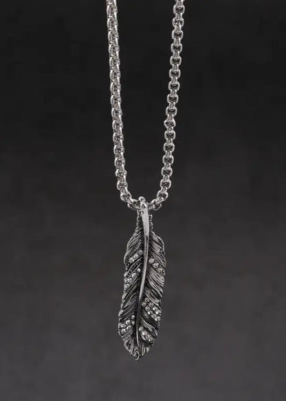 Silver Drift Feather Necklace
