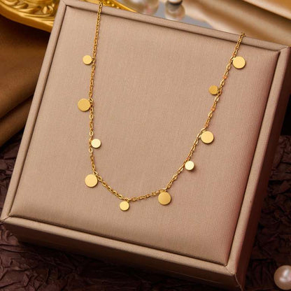 Golden Dot Droplet Necklace