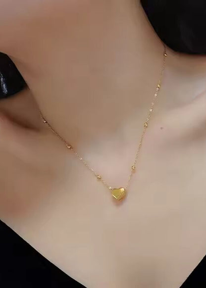 Golden Heart Bead Necklace