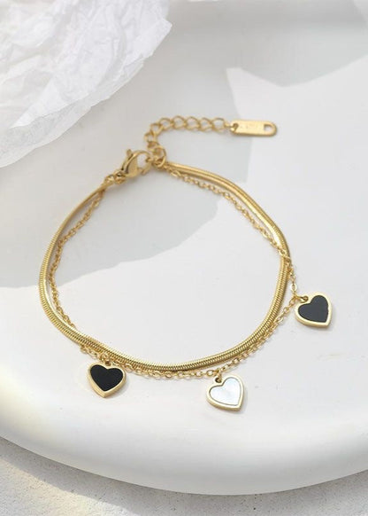 Midnight Heart Necklace Bracelet Duo