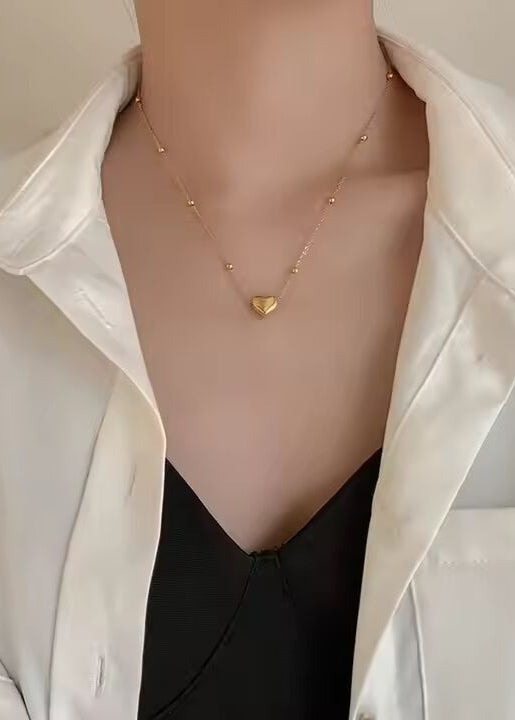 Golden Heart Bead Necklace