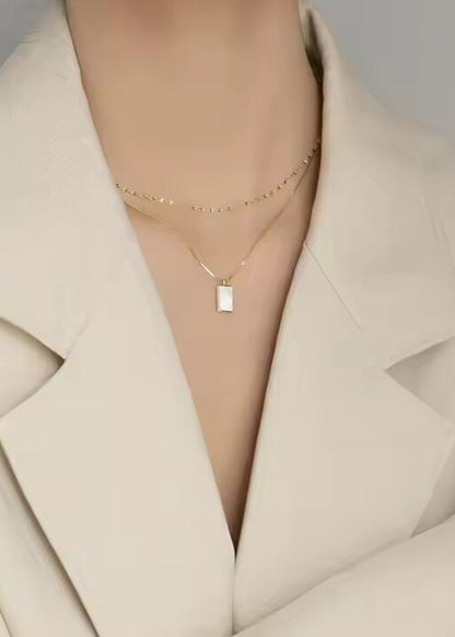 Pearl Pane Layer Necklace