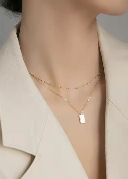 Pearl Pane Layer Necklace
