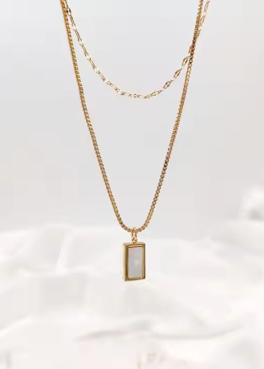 Pearl Pane Layer Necklace