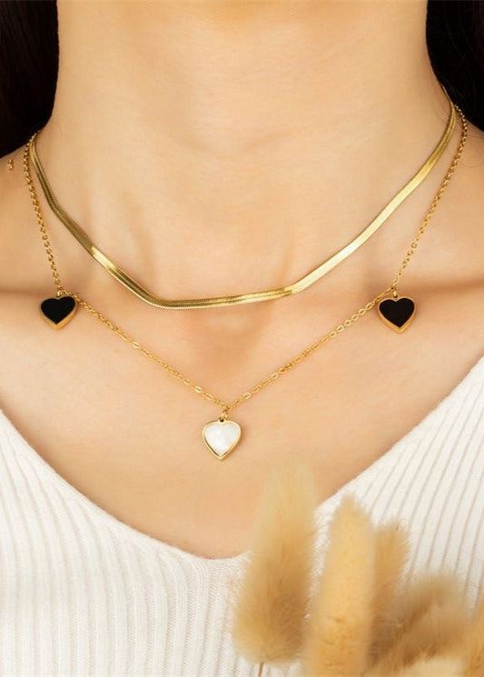 Midnight Heart Necklace Bracelet Duo