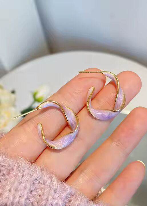 Lavender Wave Hoops