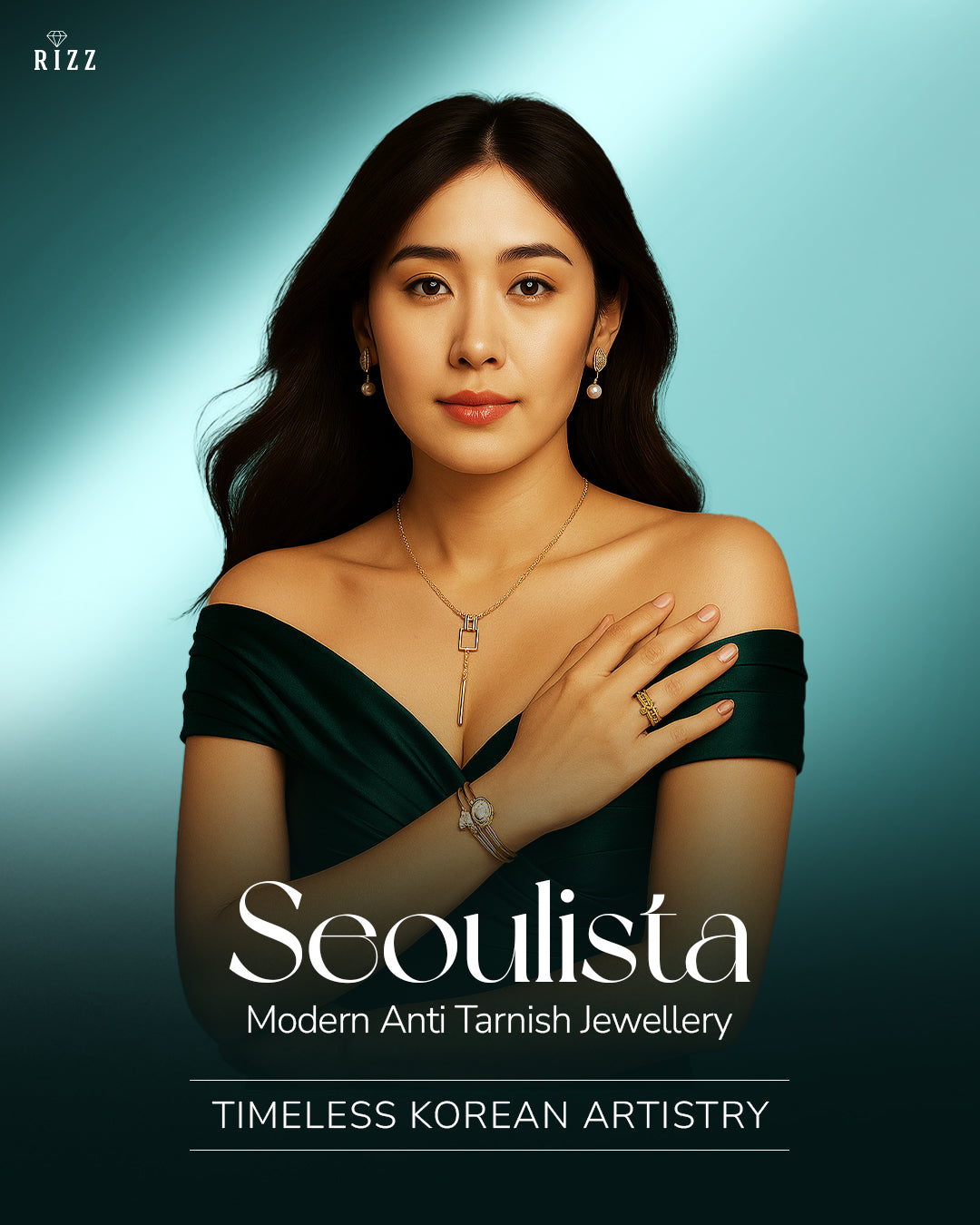 Woman wearing jewelry banner image