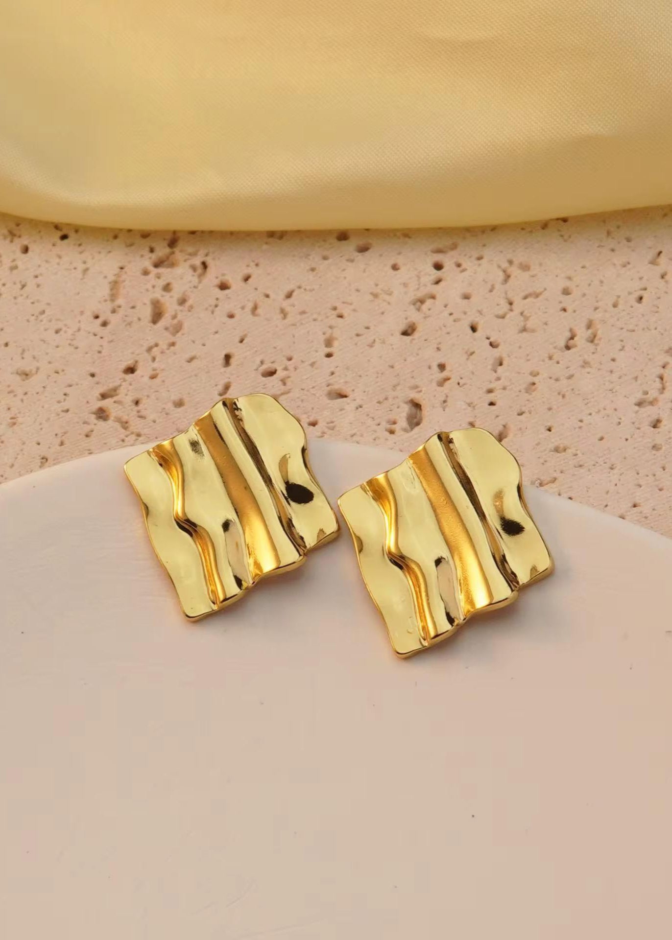 Golden Ripple Studs